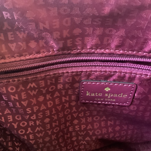 Kate Spade burgundy purse bag handles gold letter authenticity COA Luxury red - Picture 4 of 15